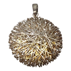 925 Milor Italy Round Spun Wire Modernist Pendant