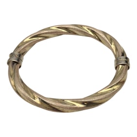 925 Italy Two Toned Twisted Cable Bracelet Signed CA