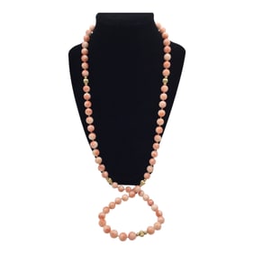 Vintage Coral Beaded Necklace