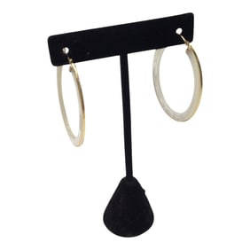 14k Mother of Pearl Hoop Earrings by Jacmel