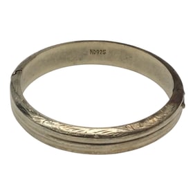 925 Norwegian Designs ND Hinged Fluted Bangle Bracelet
