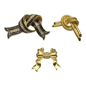 Lot of 3 Joan Rivers Rhinestone Brooches