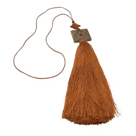 Chinese Knot and Hand Carved Soapstone Tassel