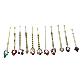 Lot of 11 Bone Lace Bobbins