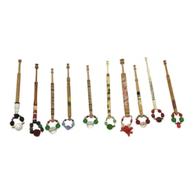 Lot of 10 Holiday Themed Lace Bobbins