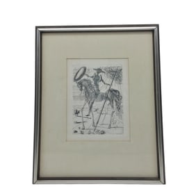 Salvador Dali signed Don Quixote Etching with Authentication