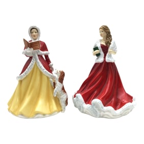 Pair Royal Doulton 2018 Christmas Bone China Figurines