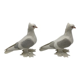 Pair Boehm Porcelain  Tumbler Pigeons
