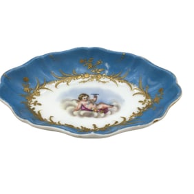 Sevres Porcelain Hand Painted Oval Bowl