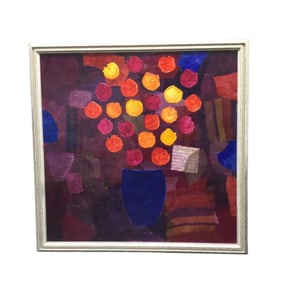 Signed Zuhai Abstract Mixed Media on Canvas