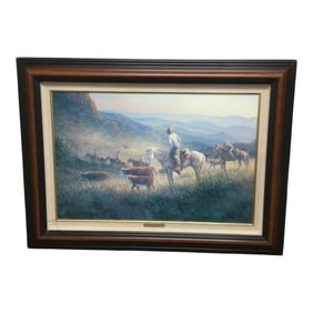 Jack Terry Signed and Numbered Lithograph on Canvas w/ Cert. and Photo