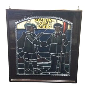 Antique German Backlit Stained Glass