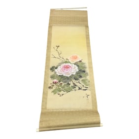 Japanese Hanging Scroll Stamped and Signed