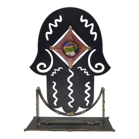 Gary Rosenthal Hamsa Hand Metal Sculpture