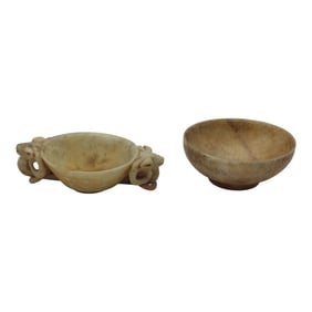 Pair of Hand Carved Stone Bowls