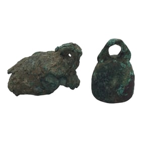 Pair Brass Bell Amulets Fragments