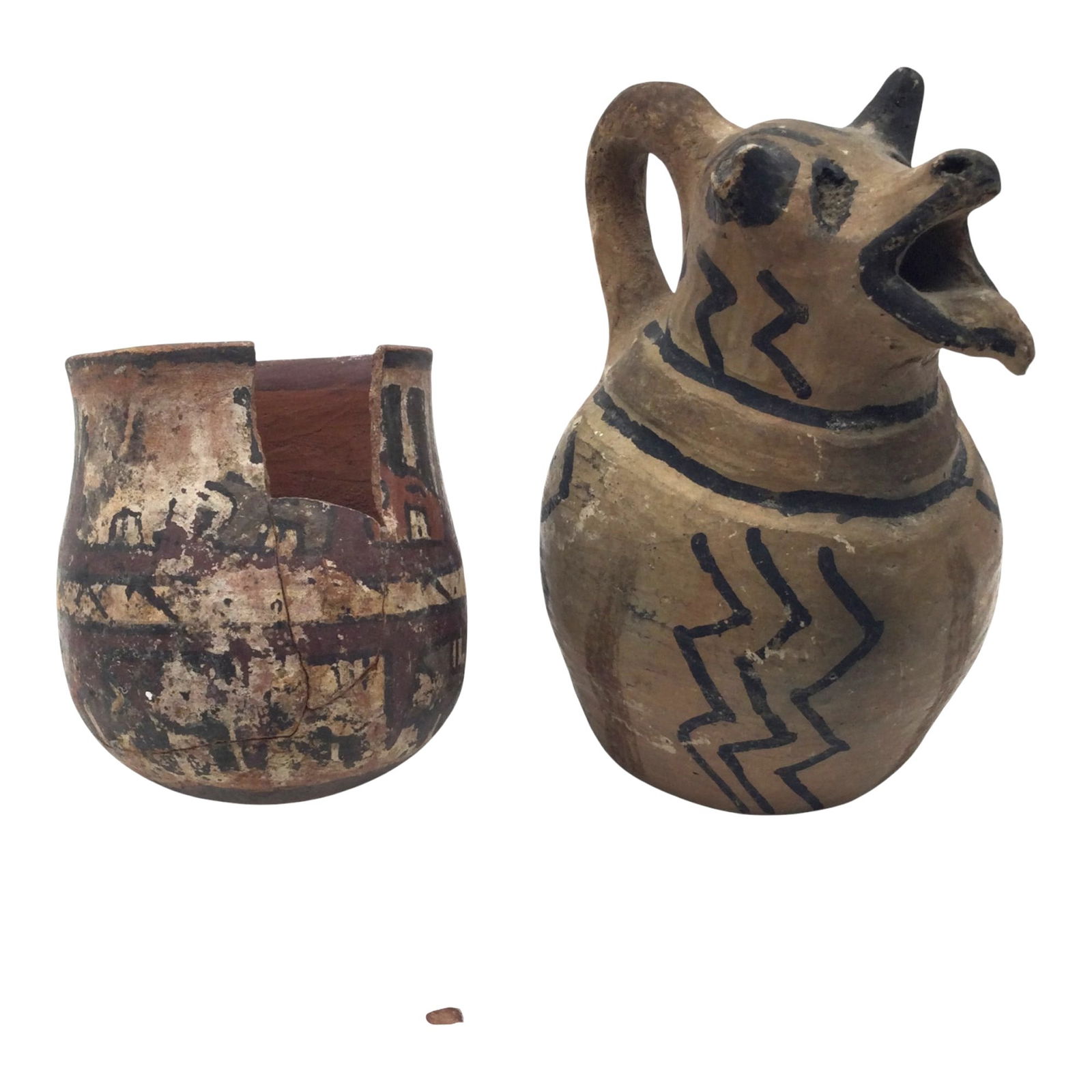 Nazca Kero Ceremonial Cup and Native Pottery Pitcher (1 of 10)
