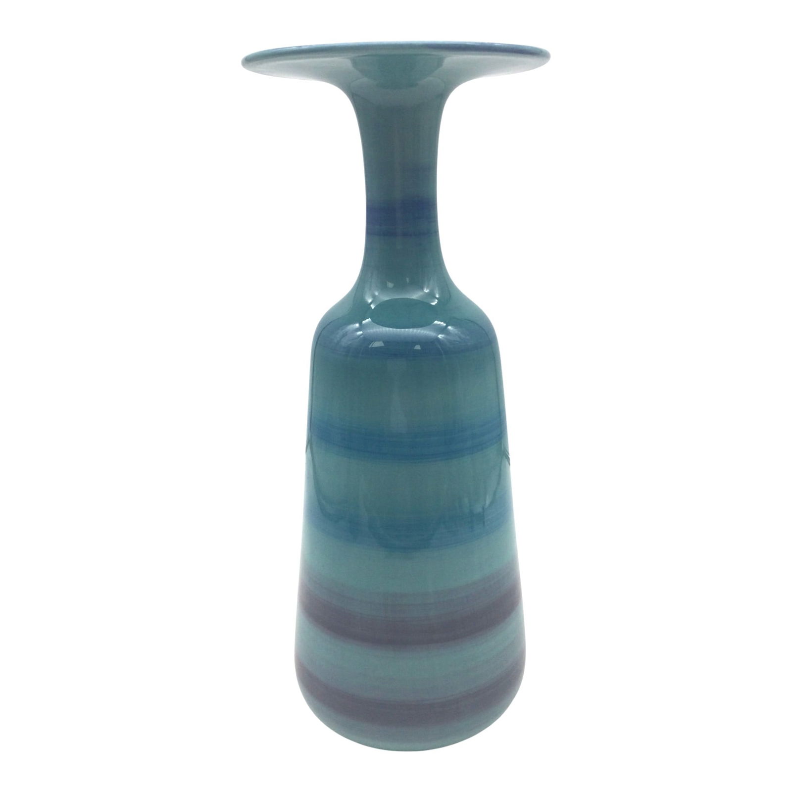 MANCIOLI Italy for RAYMOR VASE 2008: MANCIOLI Italy for RAYMOR VASE 2008 blue and purple. APprox. 13 inches tall x 5 across. 1.10 lbs.