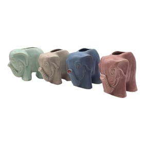 Lot of 4 Elephant Planters