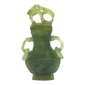 Chinese Jade Lidded Vase
