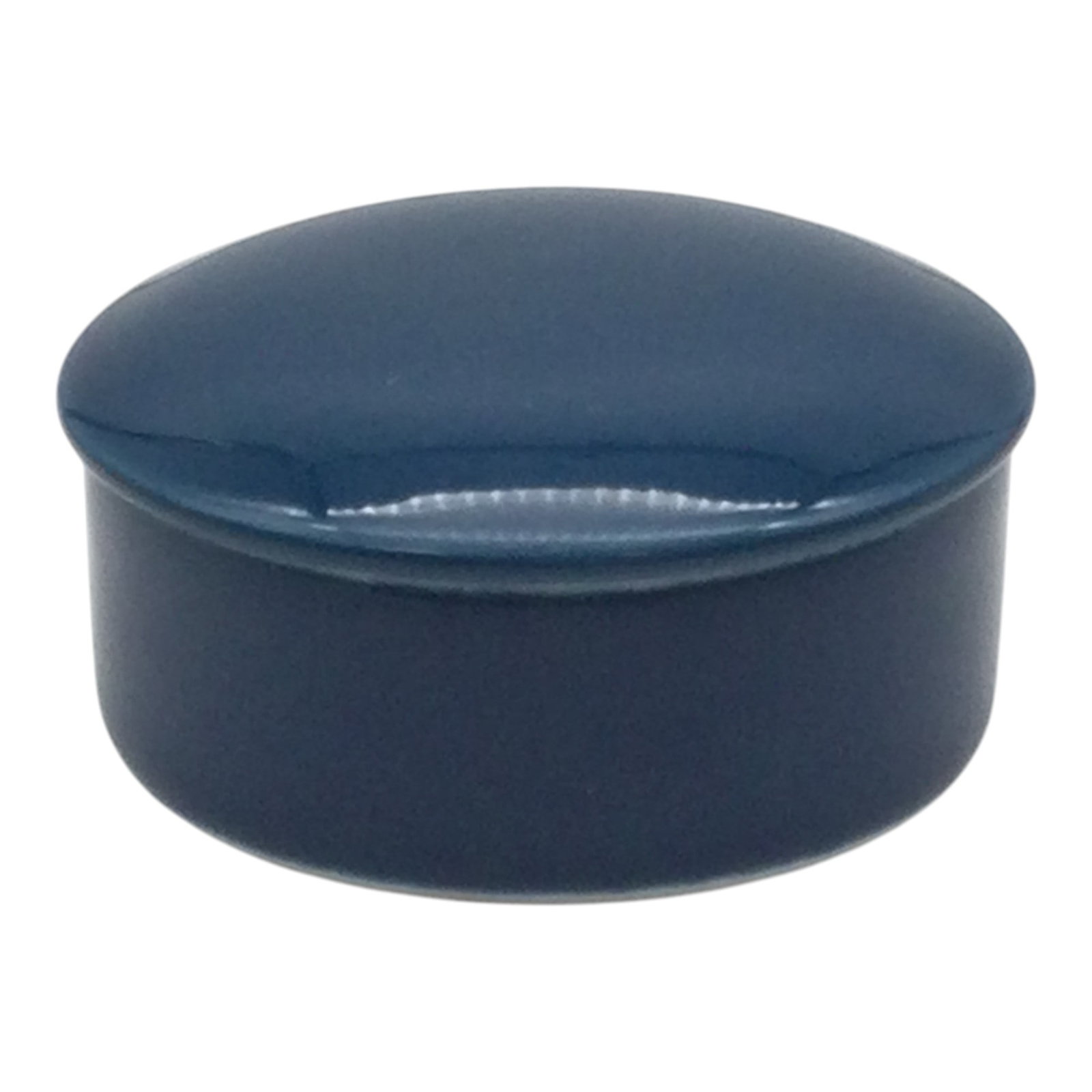 Limoges Trinket Box: Limoges Porcelain Lidded Trinket Box royal blue in color. Approx. 1 inch tall x 2.75 across, 2.7 oz.