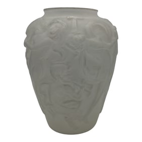 Art Deco Frosted Glass Vase