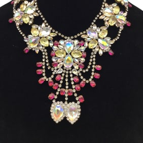Bijoux MG Runway Bib Style Rhinestone Necklace