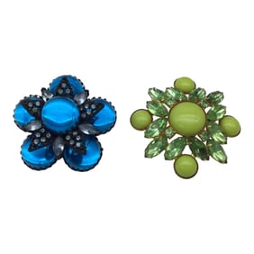 Vintage Rhinestone Brooches Lot of 2