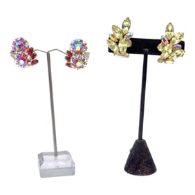 2 Pair of Clip-on Earrings Trifari and Weiss