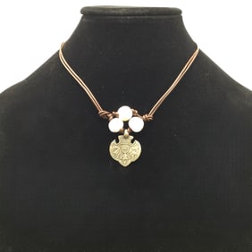 IN2 Sweden Pearl and Leather Necklace.