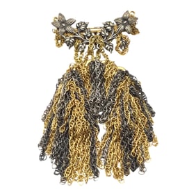 Vintage Miriam Haskell Floral and Tassel Brooch