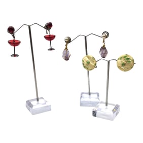 Vintage Lot of 3 Pairs Screw Back Earrings, Signed