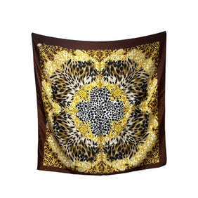 Vintage Italian Silk Scarf Leopard Print