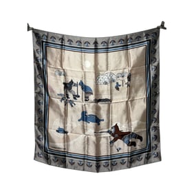 Vtg. Skemo Tony Paine Eleanor Paine Canadian Arctic Scene Scarf