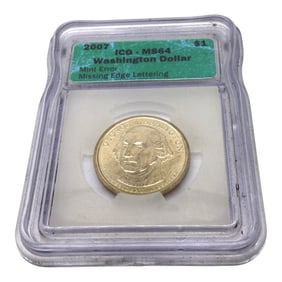 Washington Dollar Mint Error 2007 ICG - MS64