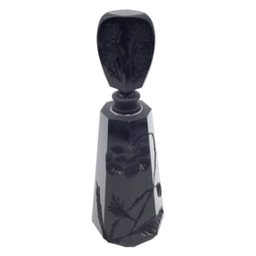I.W. Rice Black Carved Perfume Bottle