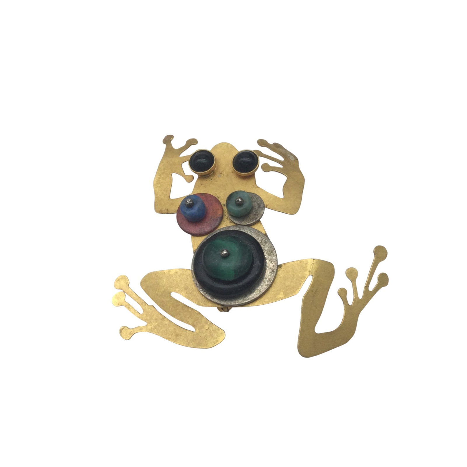 Gale Rothstein Frog Brooch: Gale Rothstein Modernist Frog Brooch. Approx. 2. inches tall x 1.75 wide.