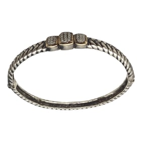 Alwand Vahan 925 Sterling Silver Clasp Bracelet with 14k Accent