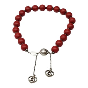 Gucci Red Beaded Bracelet 925 Clasp