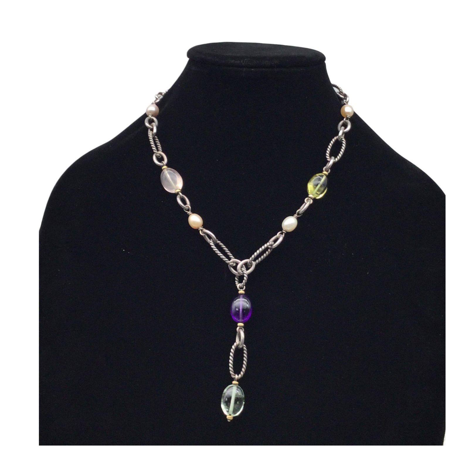 David Yurman Signed 18K gold and 925 Necklace (1 of 4)