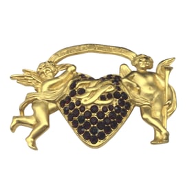 Karl Lagerfeld Cherub and Heart Brooch