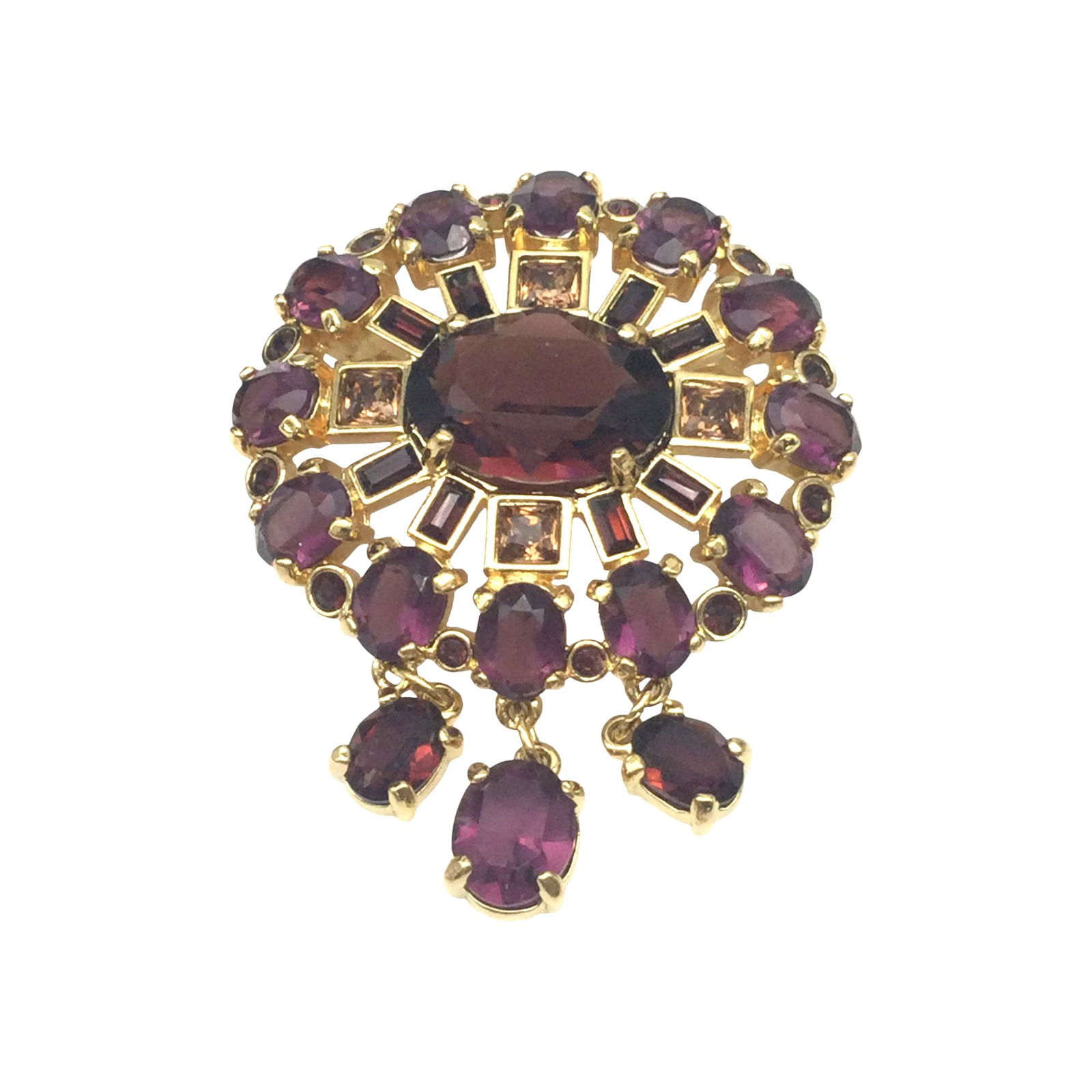 Swarovski Swan Signed Amethyst Crystals Brooch (1 of 3)