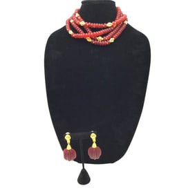 Karl Lagerfeld Runway Necklace and Earrings Set