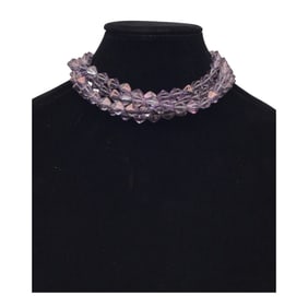 Givenchy Multistrand Amethyst Crystals Beaded Necklace