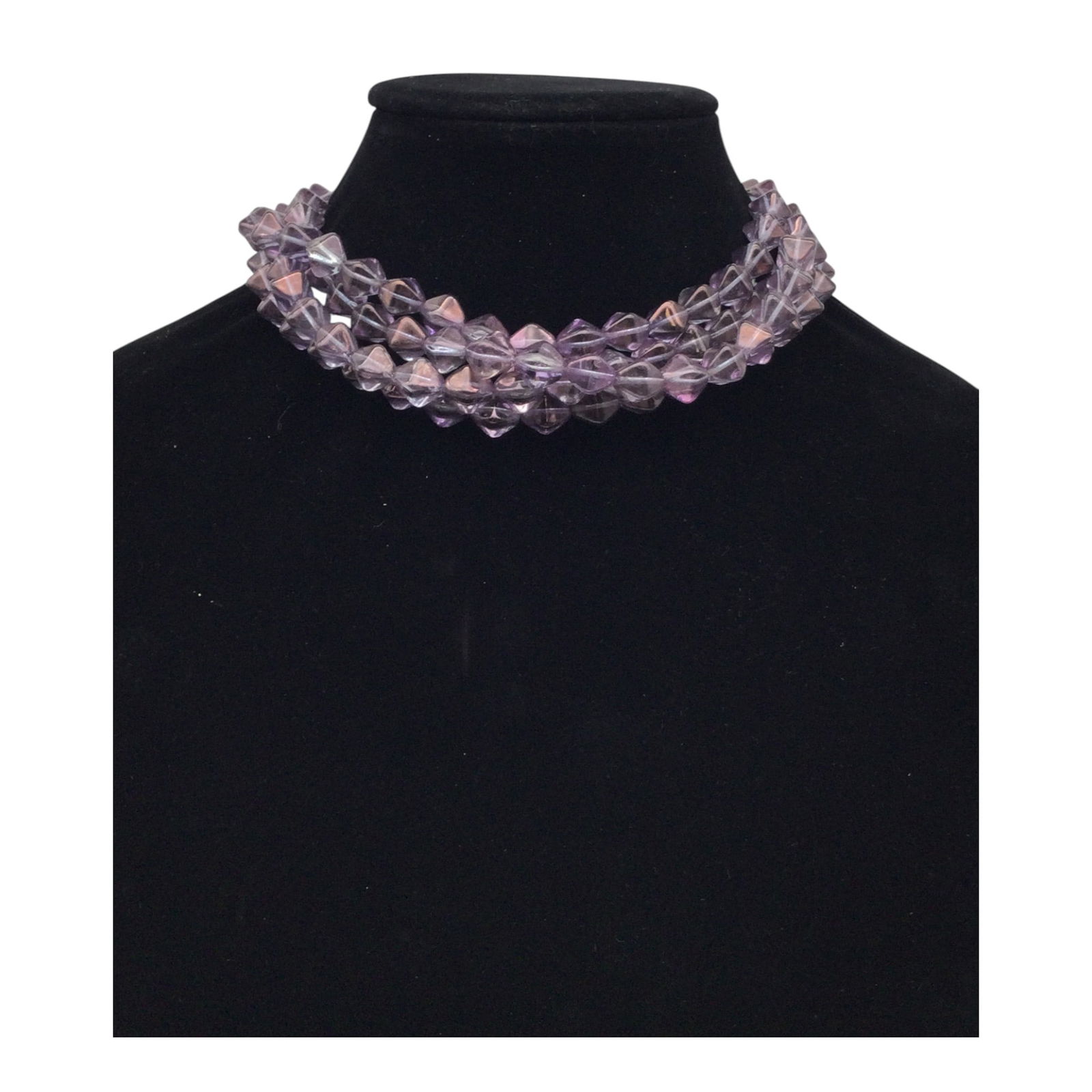 Givenchy Multistrand Amethyst Crystals Beaded Necklace (1 of 4)