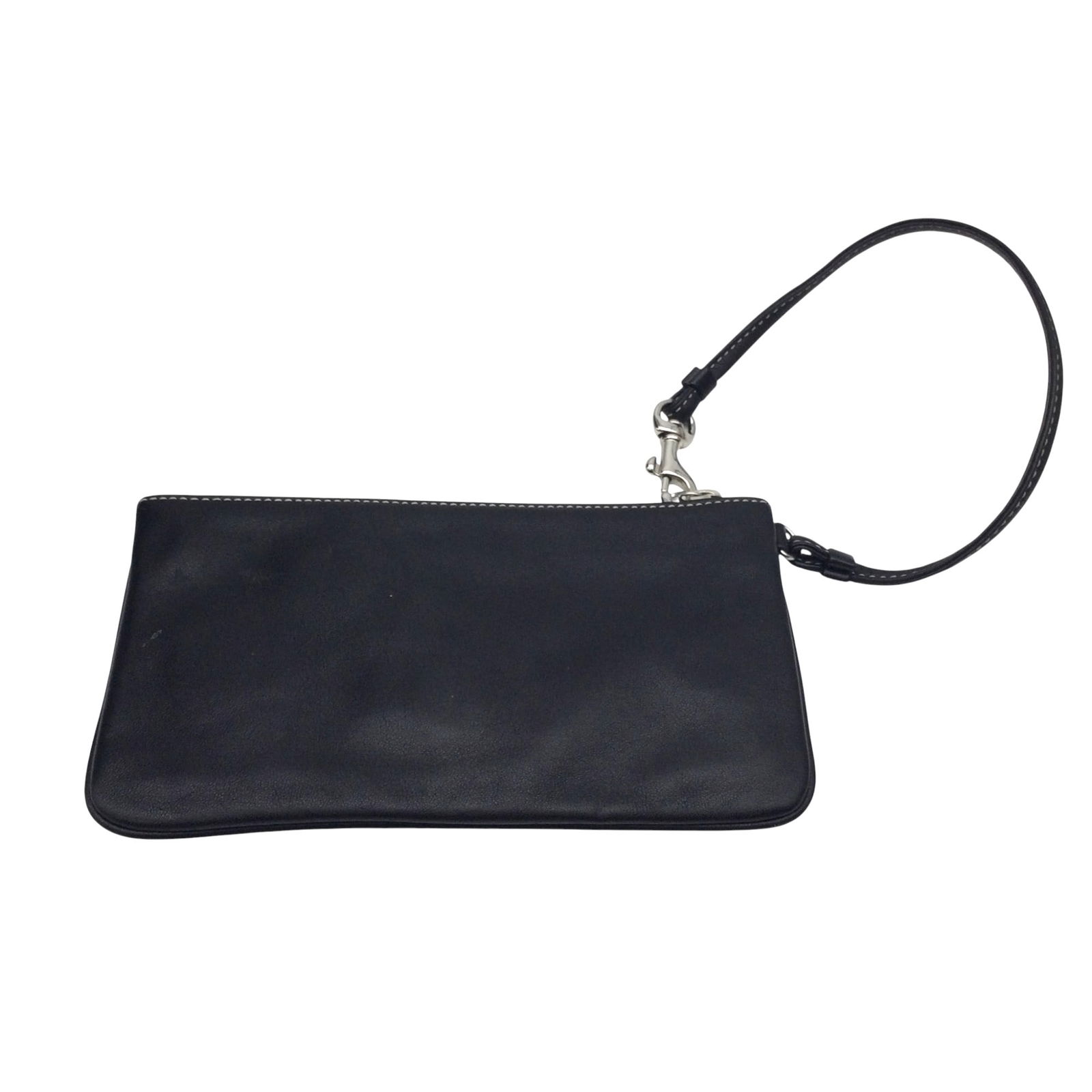 Coach Soho Leather Wristlet: Coach Soho black Leather Wristlet. approx. 4.25 inches tall x 7.5 wide x 0.5 deep.