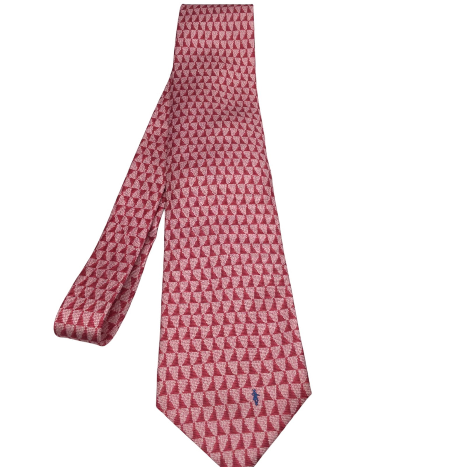 Bulgari Silk Men's Neck Tie: Bulgari pink triangle design Silk Men's Neck Tie. Approx. 57 inches end to end x 4 wide