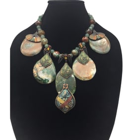 Signed Large Gemstone Necklace