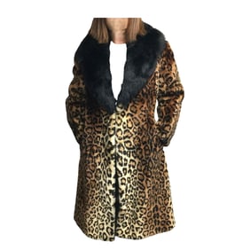 Vintage Faux Leopard Full Length Jacket