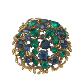 Vintage Coro Rhinestone Dome Brooch